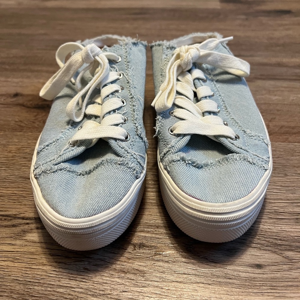 Dolce Vita Blue Canvas Jean Slip On Shoes Size 6 - Picture 6 of 8